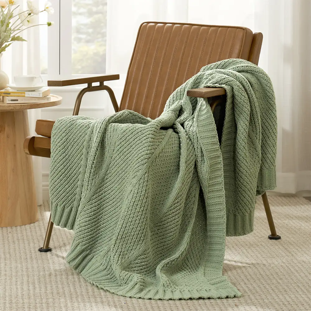 Chenille Chevron Throw Blanket