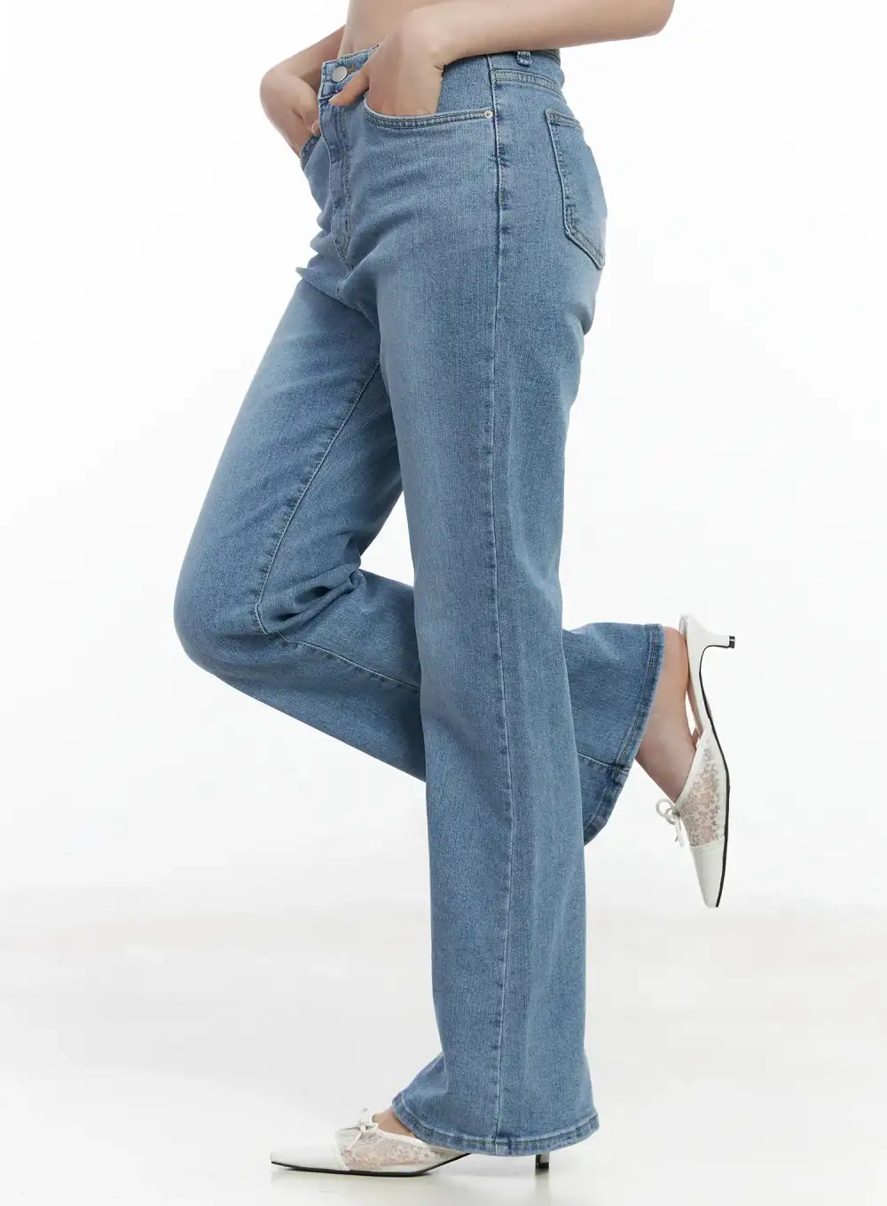 Regular-Fit High-Waist Bootcut Jeans