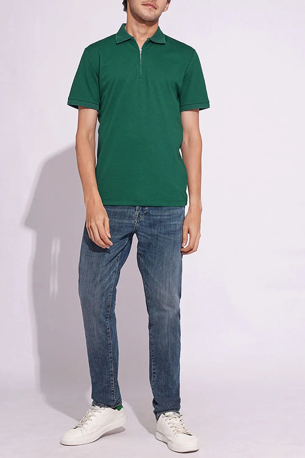 Organic Cotton Zipped Polo
