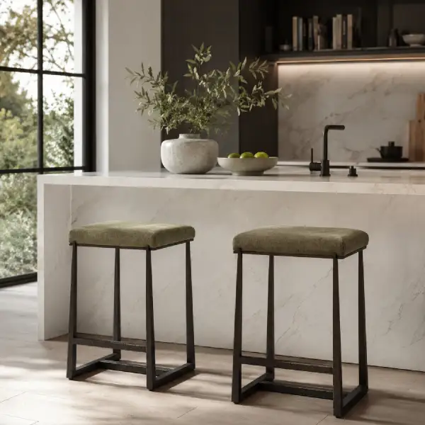 Contemporary Fabric Counter Stool