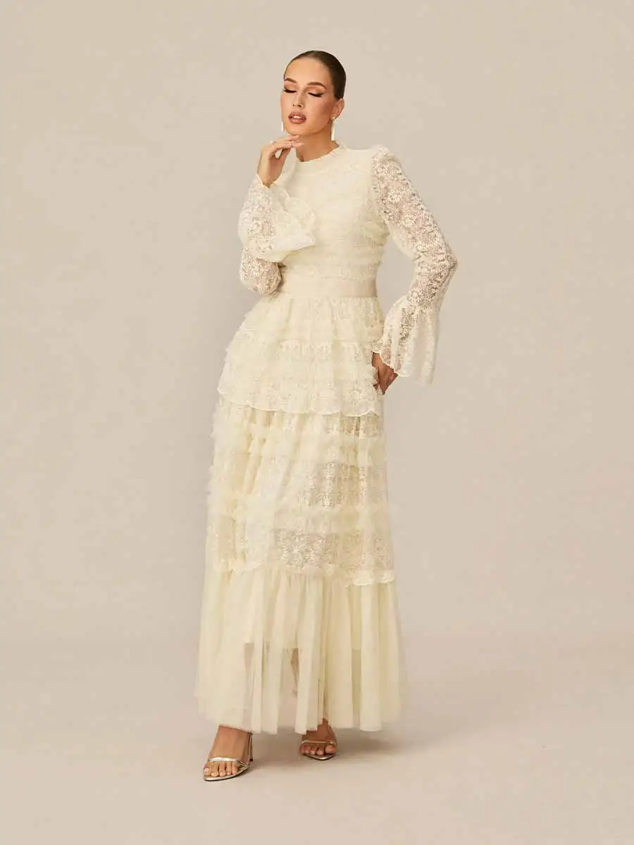 Anika Lace Tiered Maxi Dress