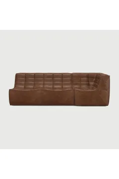Textured Modular Leather Sofa