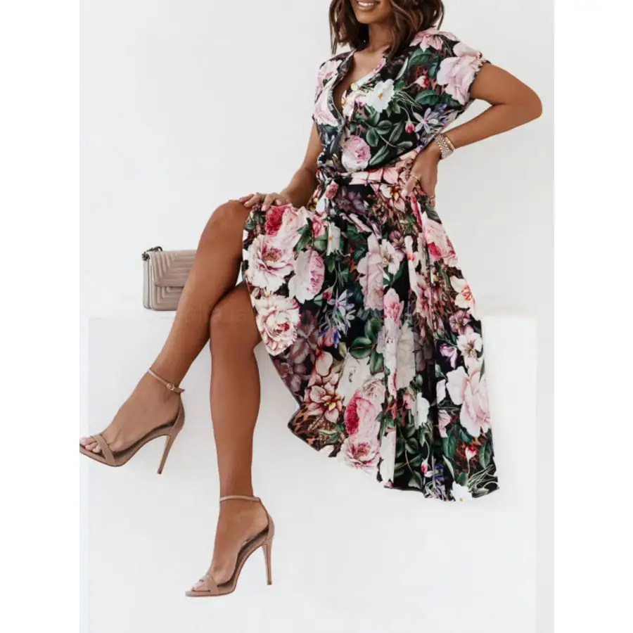 Short Short Sleeve Midi Dress