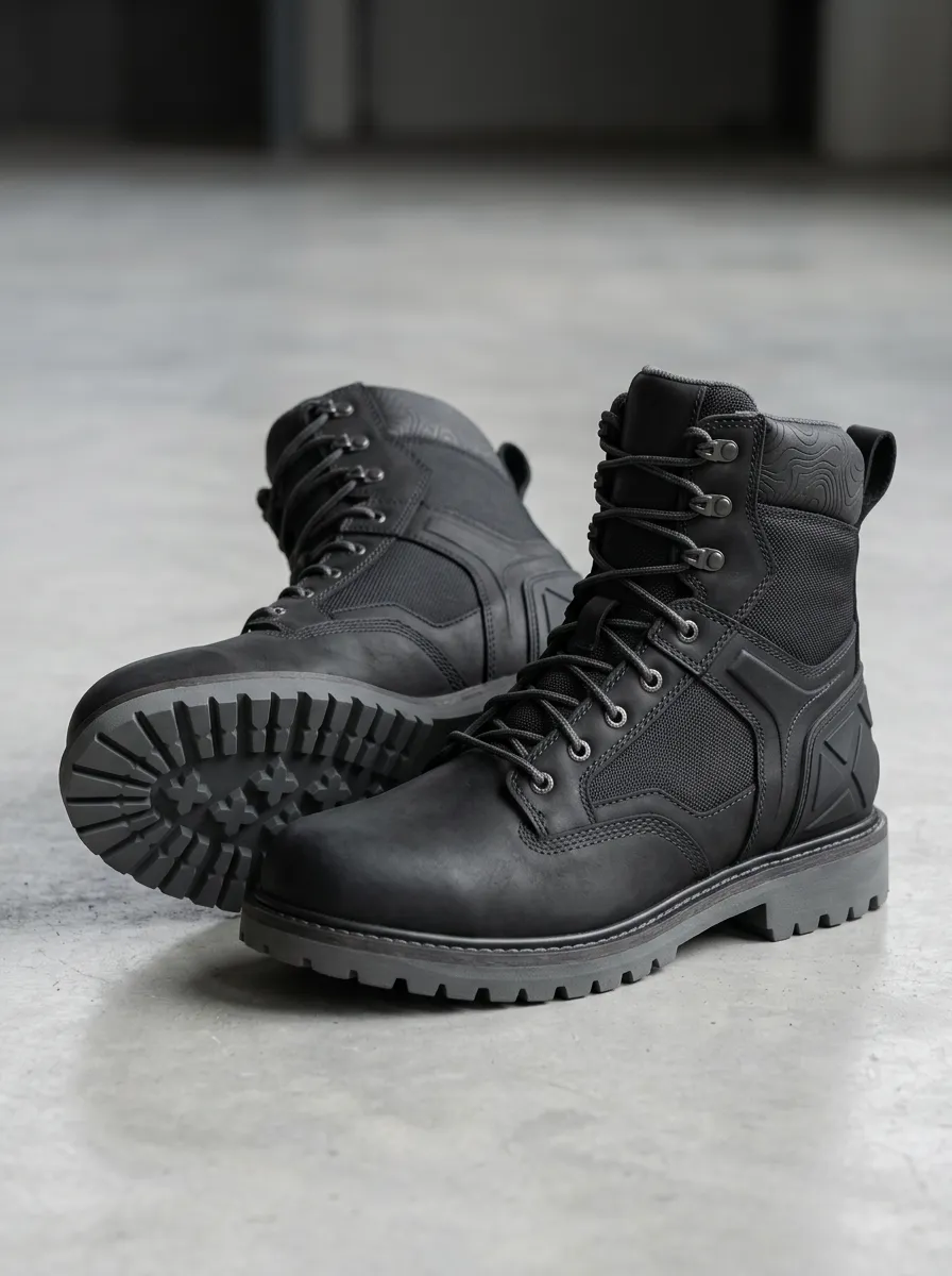 Unisex Easygoing Outdoor Enthusiast Topographic Pattern Print Work Boots