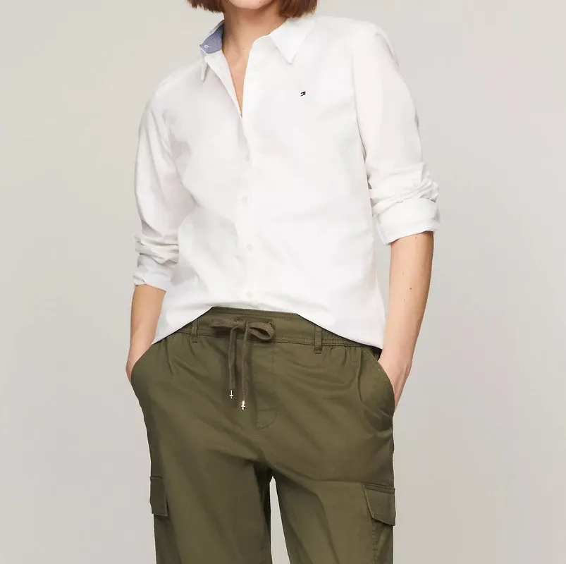 White Solid Casual Shirt