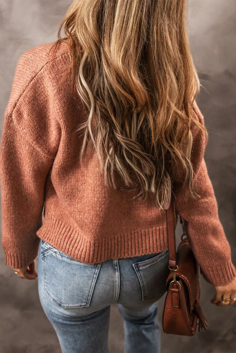 Open Front Drop Shoulder Cropped Cardigan