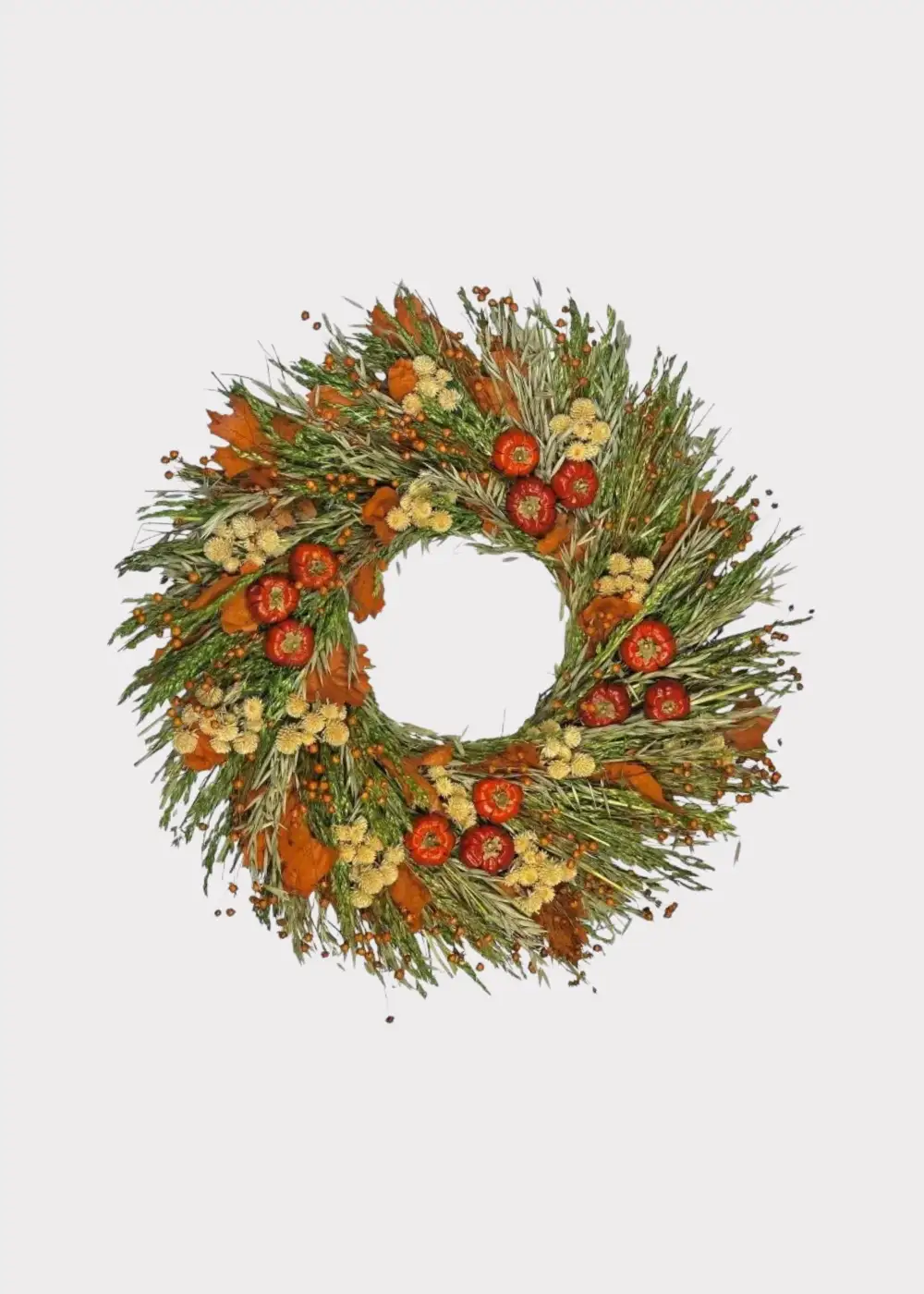 Dried Colorful Pumpkins Wreath