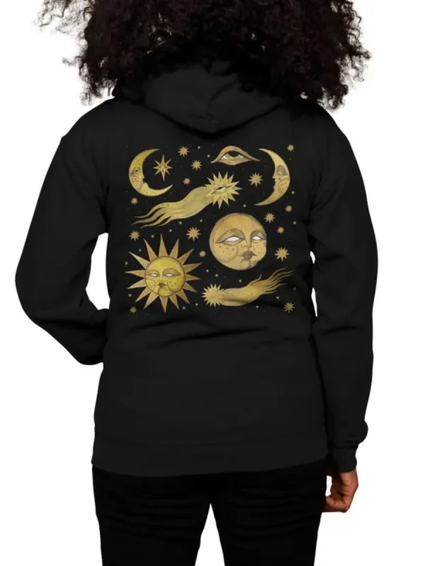 Boho Sun Moon Star Hoodie