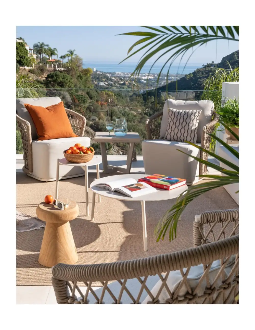 Round Ceramic Aluminum Side Table