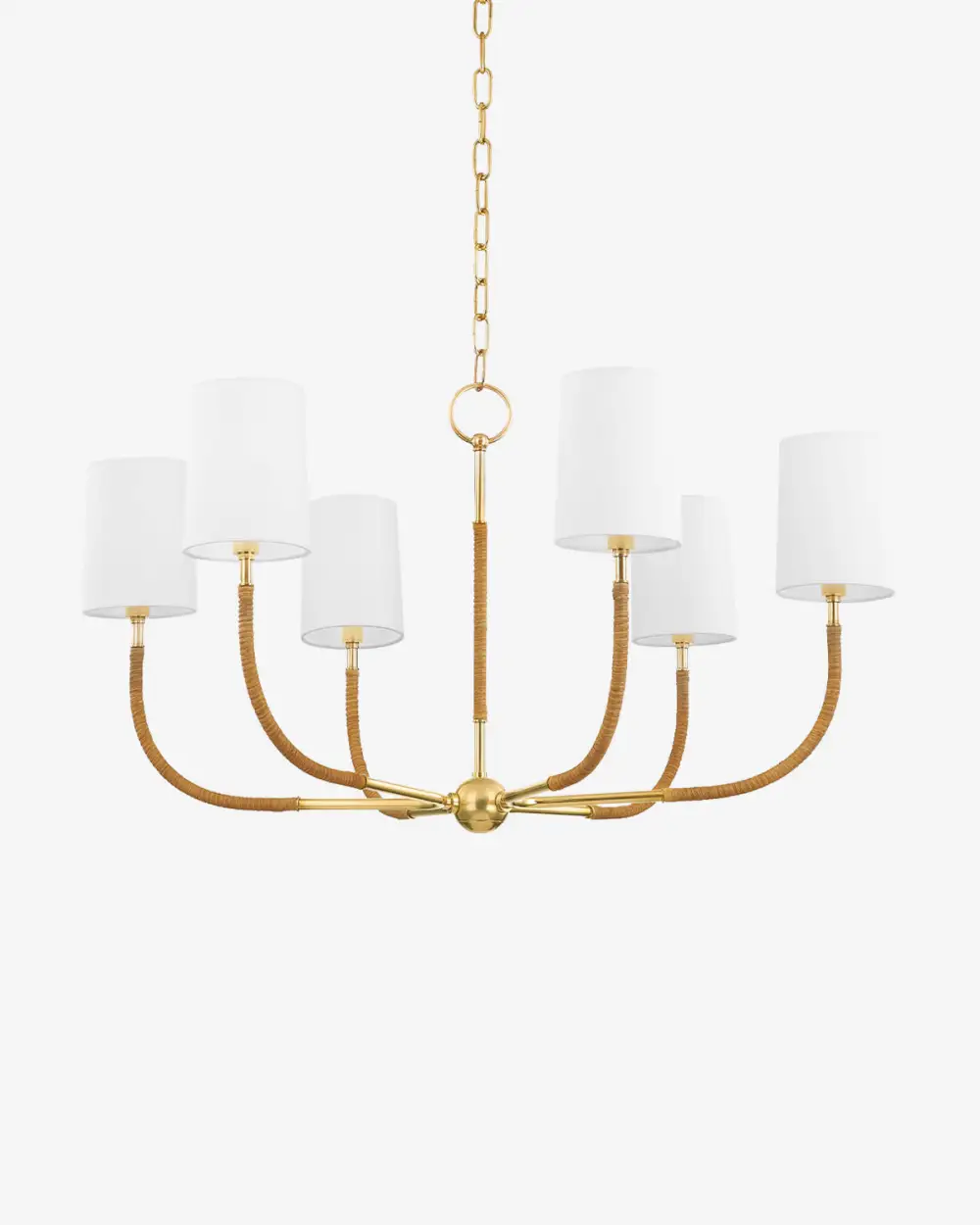 Curved-Arm Wrapped-Detail Chandelier