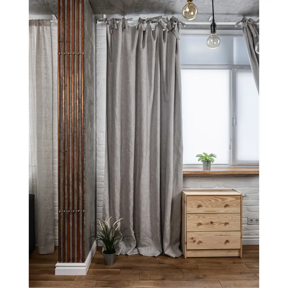 Blackout Top Tie Linen Curtain