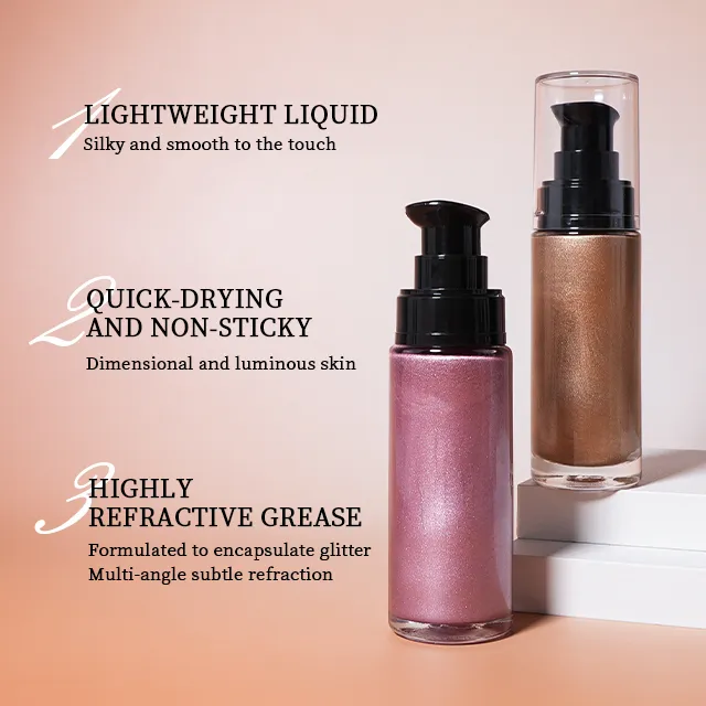 Vegan Golden Face Body Glow Shimmering Oil Bronzer Highlight Glitter Body Shimmer