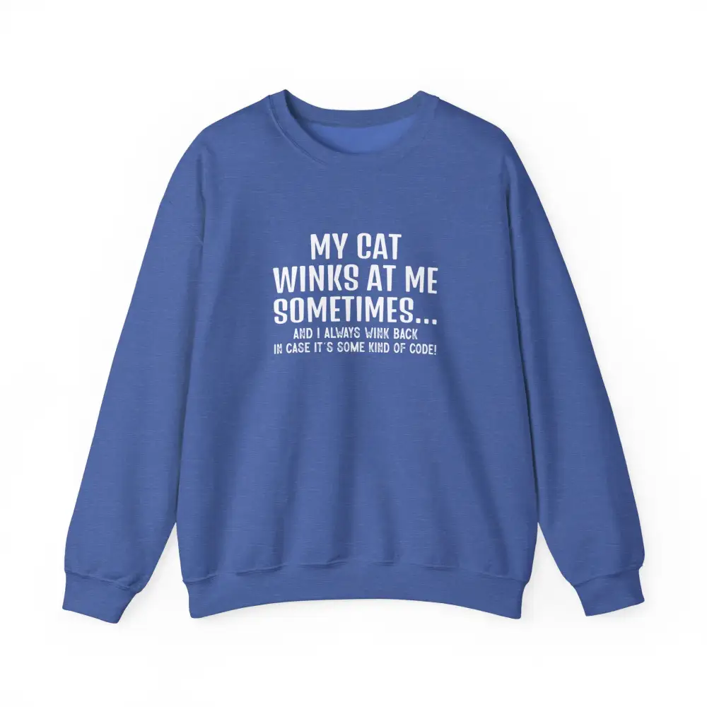 Winking Cat Graphic Crewneck Sweatshirt