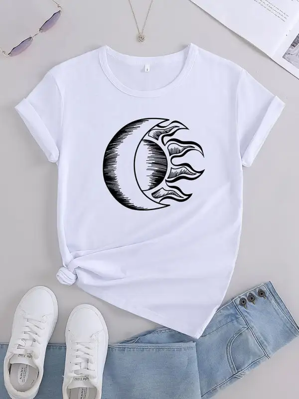 Casual Round-Neck Collared Short-Sleeve Knit T-Shirt