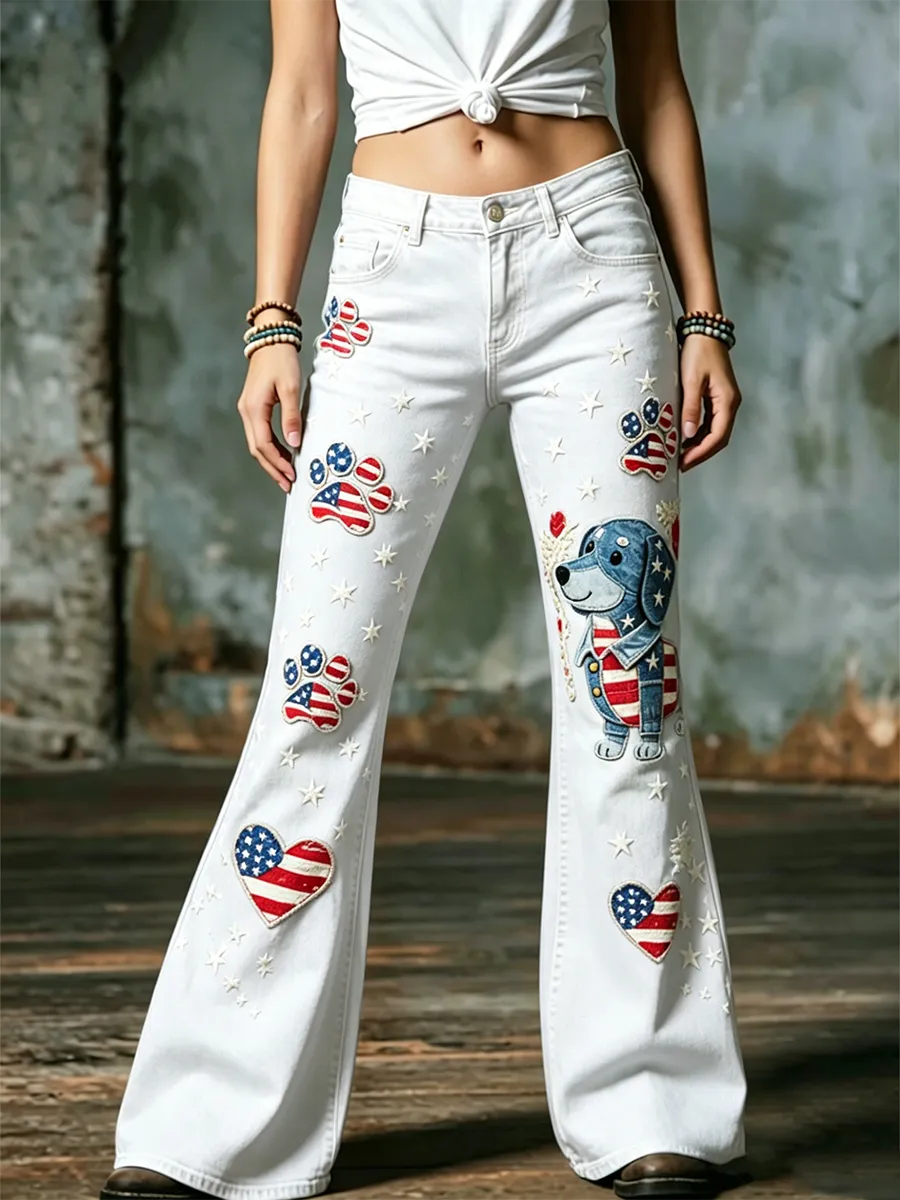 Women'S 250Th Anniversary Animal Printed Casual Jeans