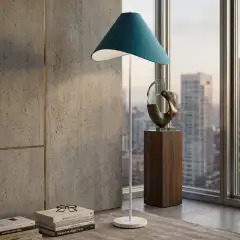 Sculptural Cotton-Shade Floor Lamp