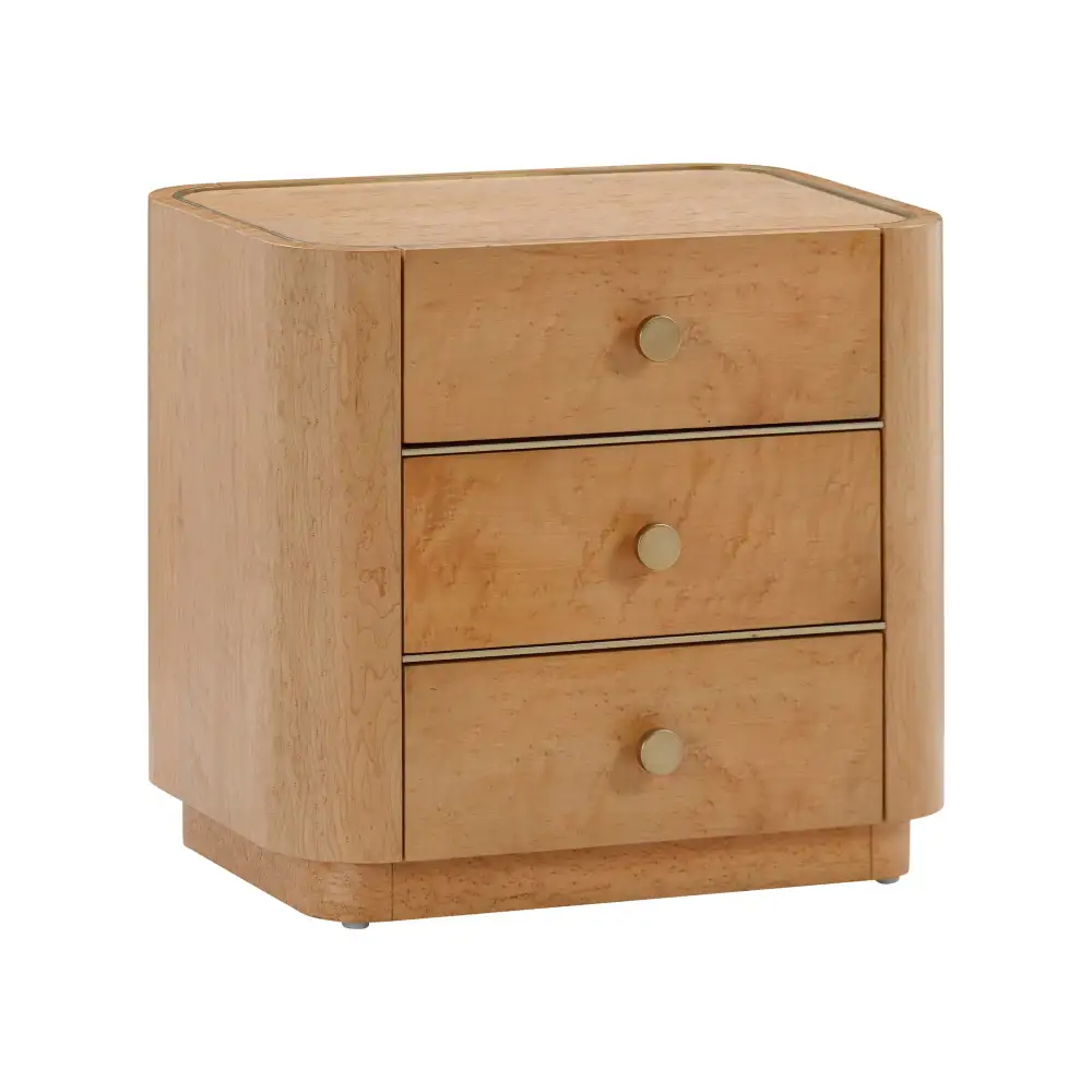 Storage Extendable Birdseye Maple Wood Nightstand