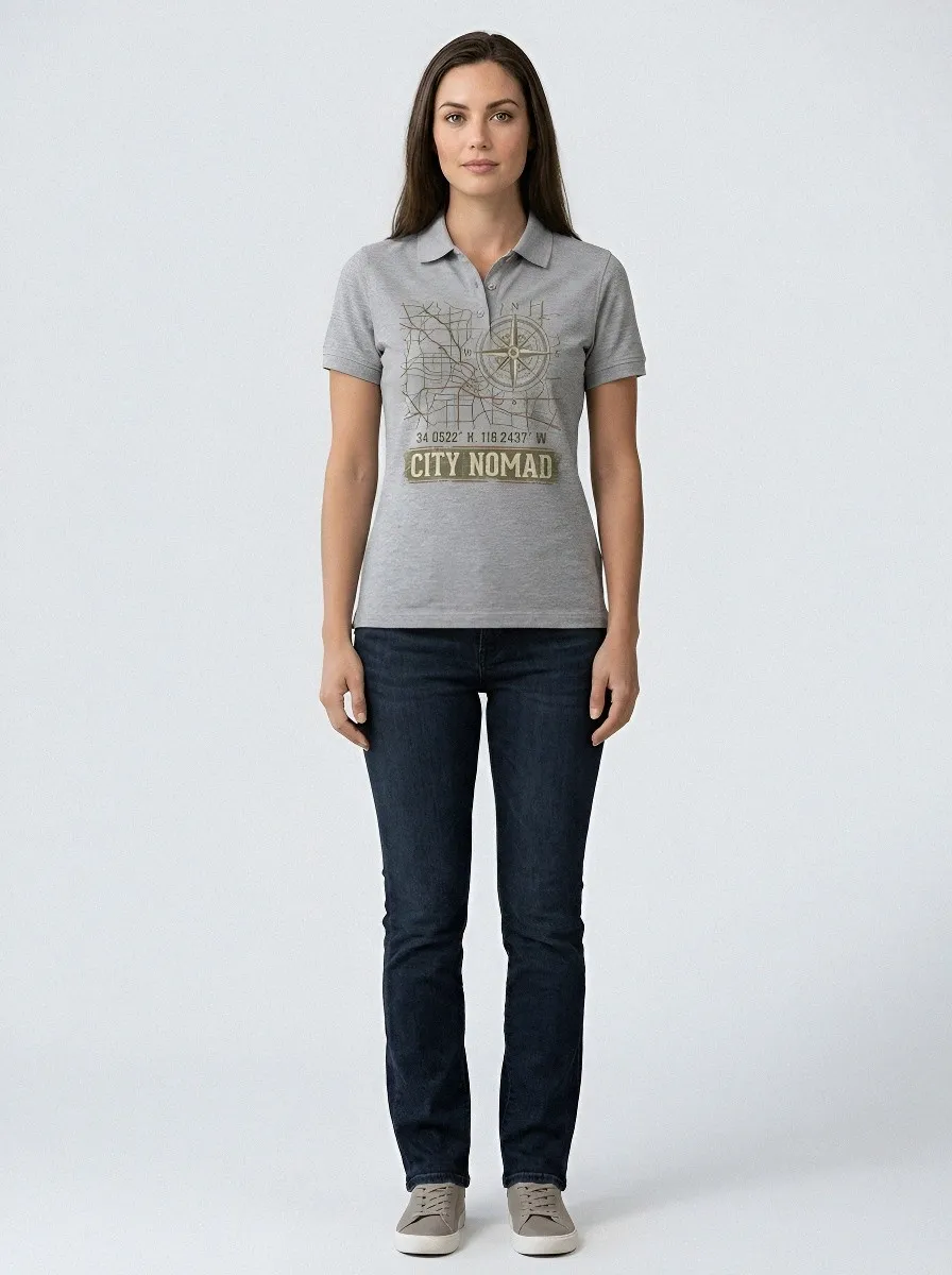 City Travel Compass Wander Polo Shirt