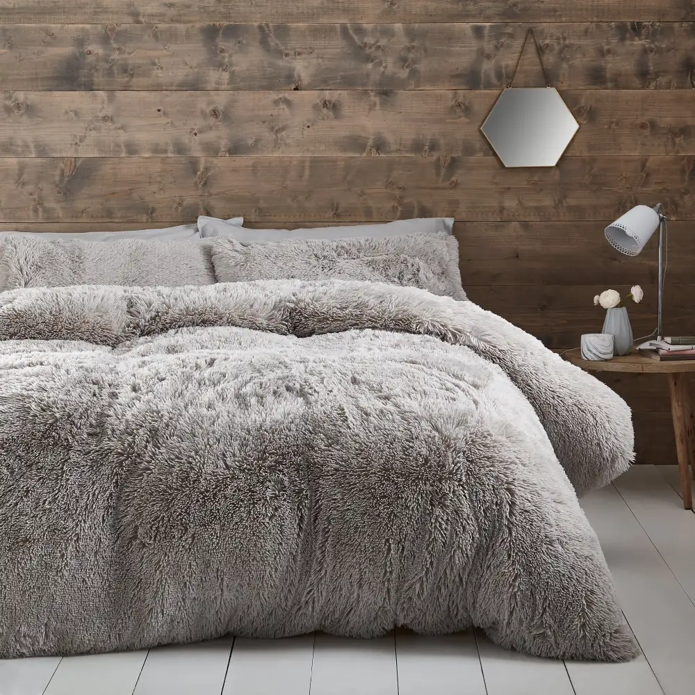 Reversible Printed Fleece Duvet Cover Set