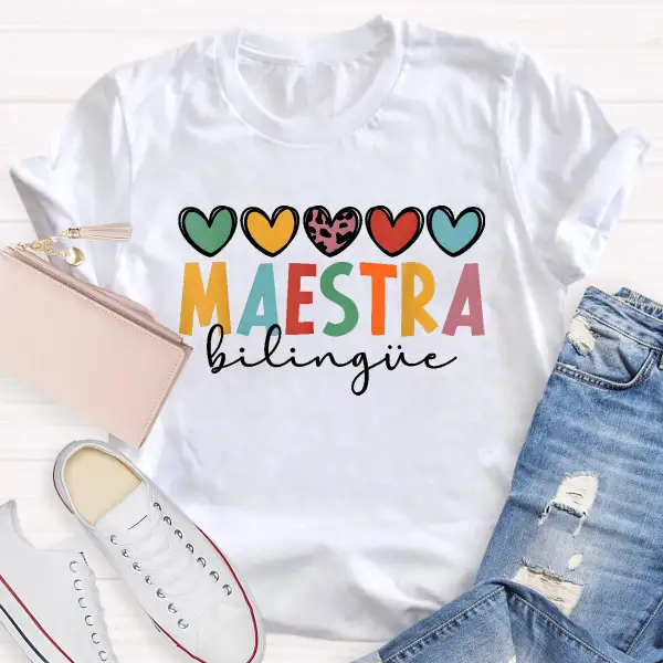 Colorful Letters Teacher T-Shirt