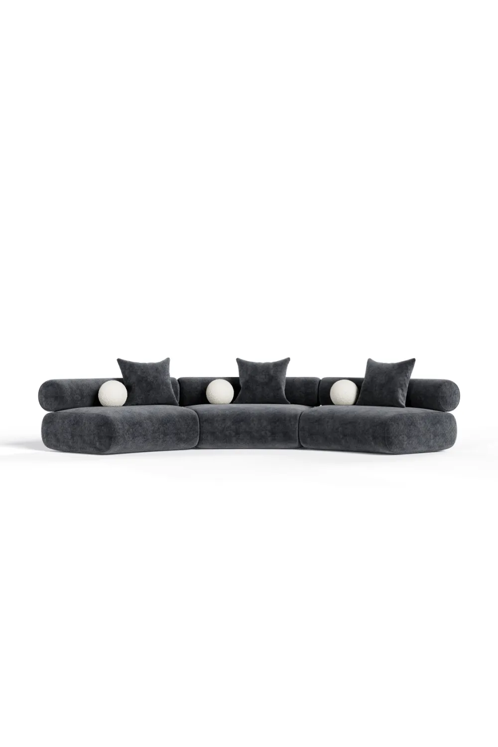 Sectional Curved Fabric Sectional Sofa