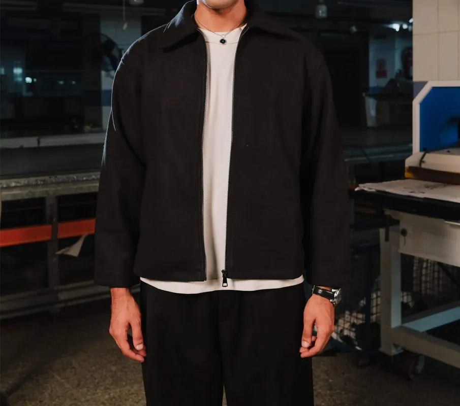 Black Everyday Zip Front Casual Jacket