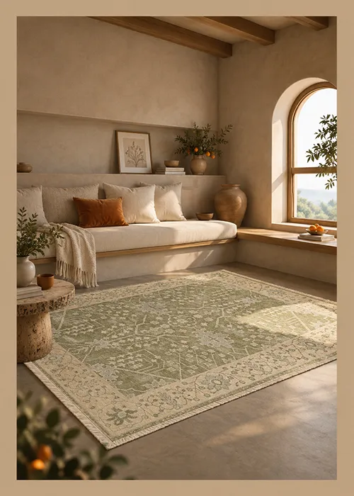 Hand-Knotted Wool Area Rug