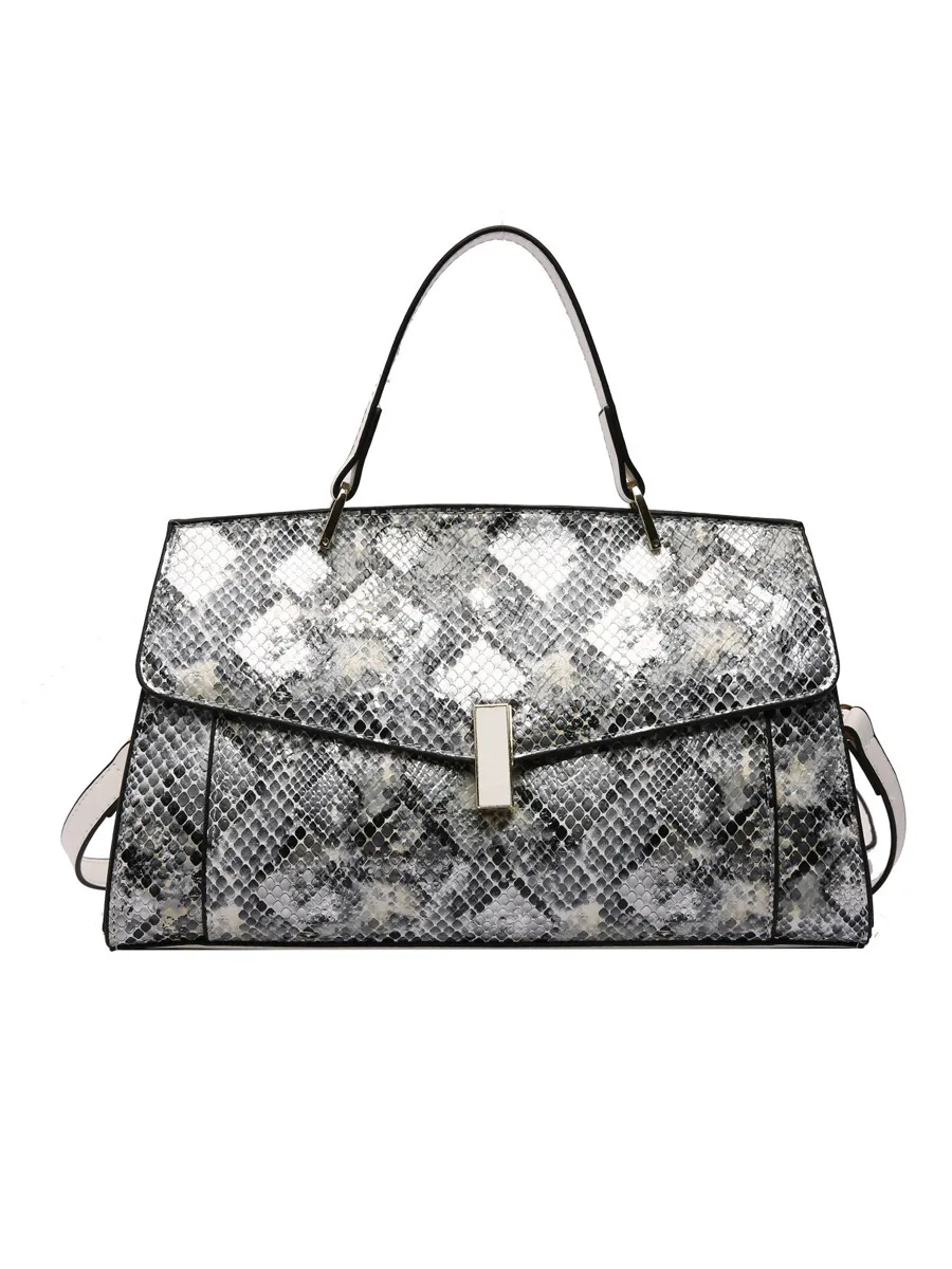 Penelope Snakeskin-Patterned Handbag