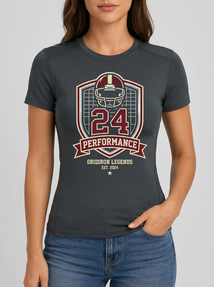 Women's American Football Fan Gridiron Legends 24 Printed T-shirt