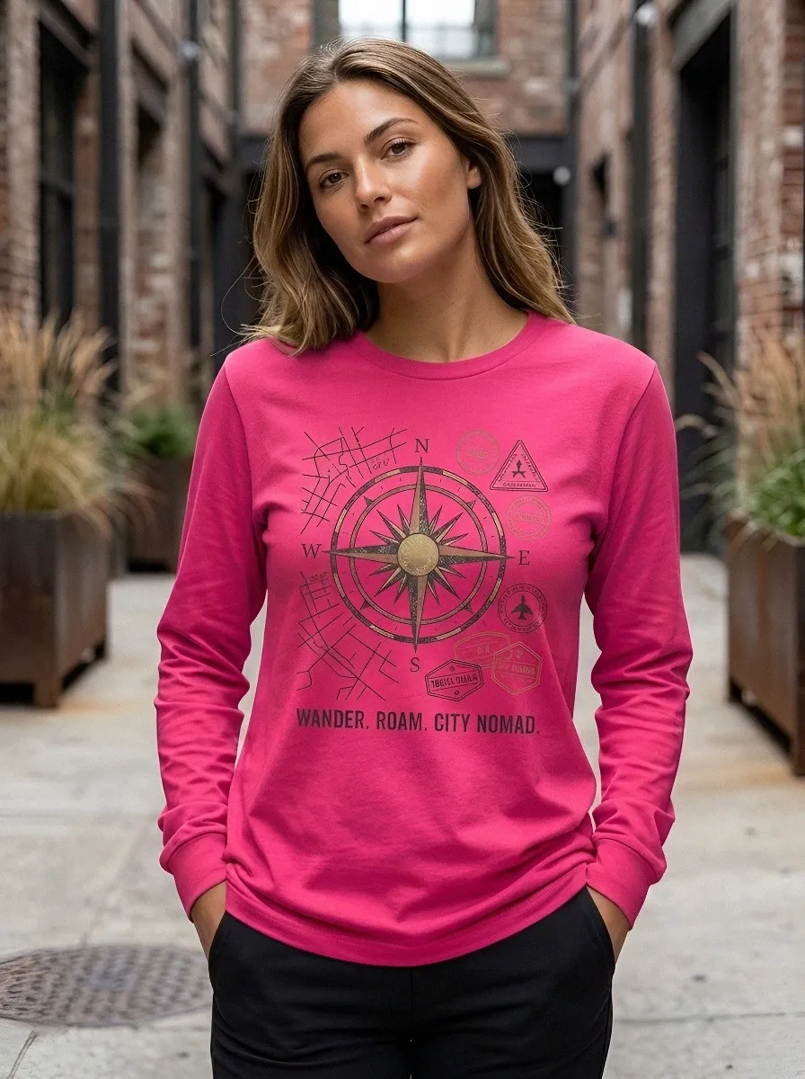Travel Lover Compass T-Shirt Modern