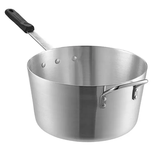 Deep Tapered Aluminum Sauce Pan with Silicone Handle