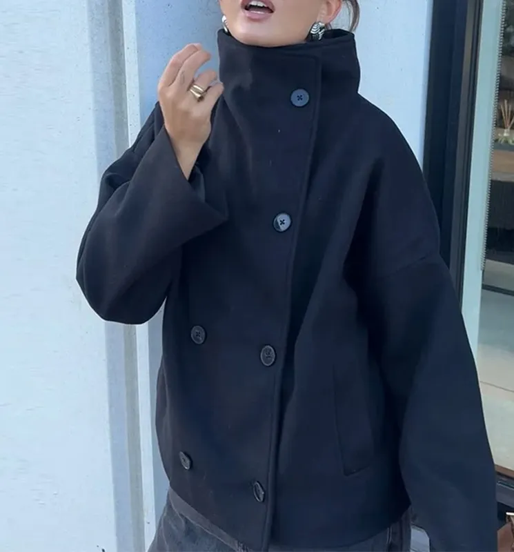 Winter Oversized Button Front Jacket