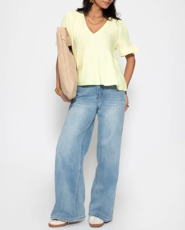 Butter Yellow Deep V Shirt