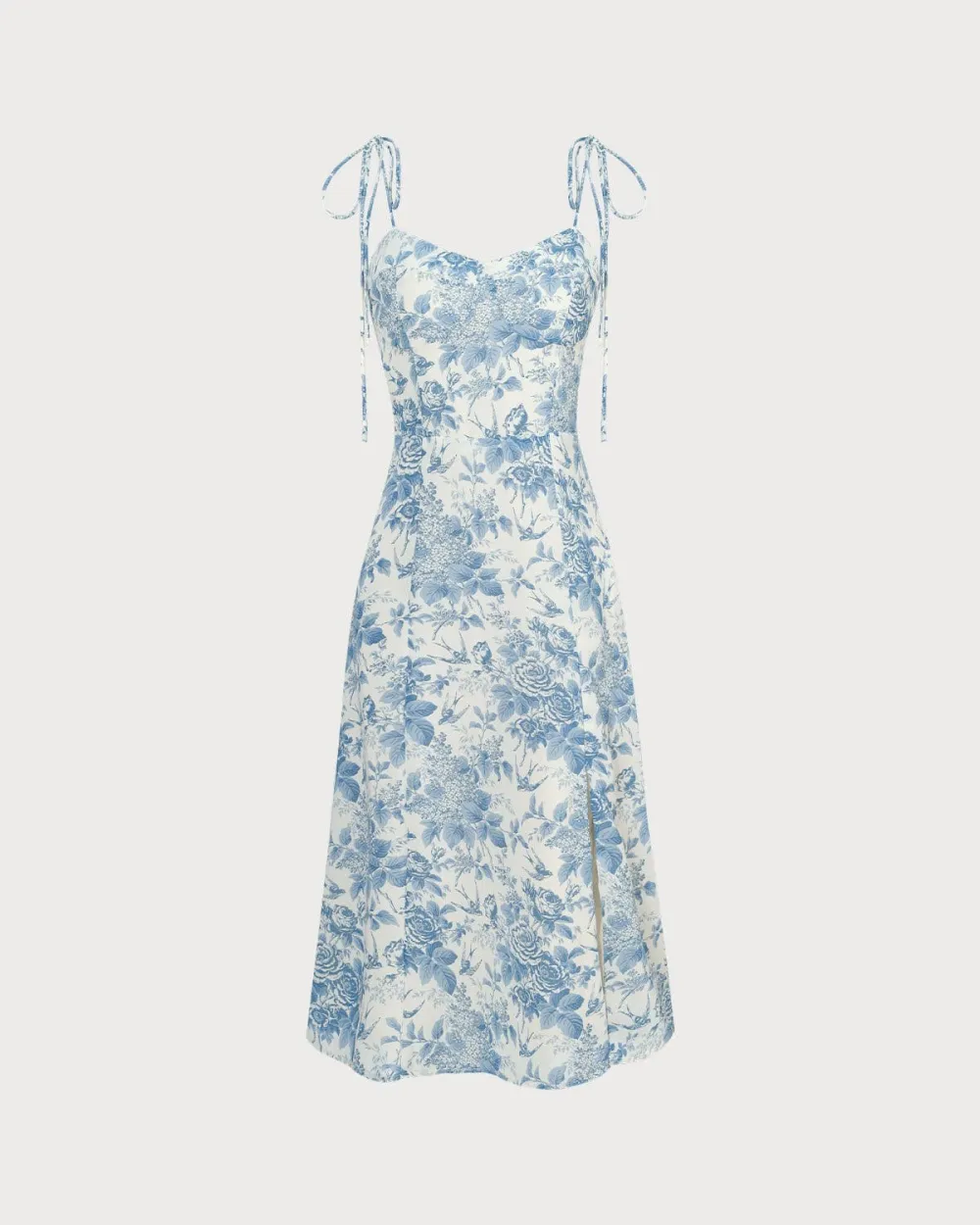 Floral Print Powder Blue Dress