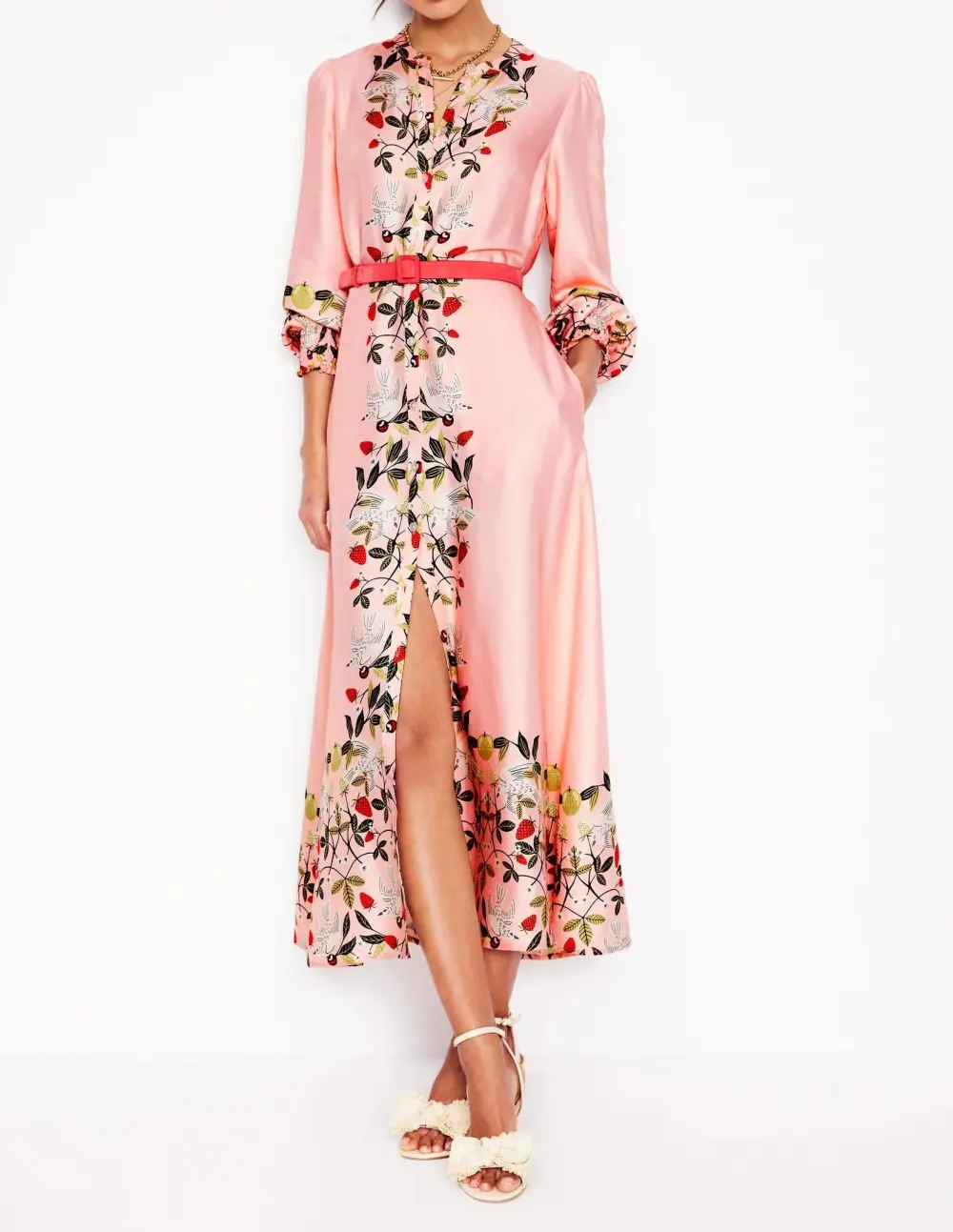Collarless Shirt Dress