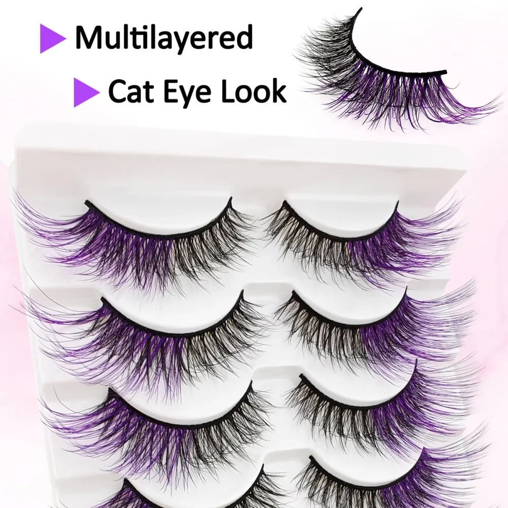 Purple Ombre Fluffy Lashes