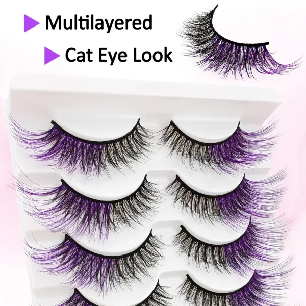 Purple Ombre Fluffy Lashes