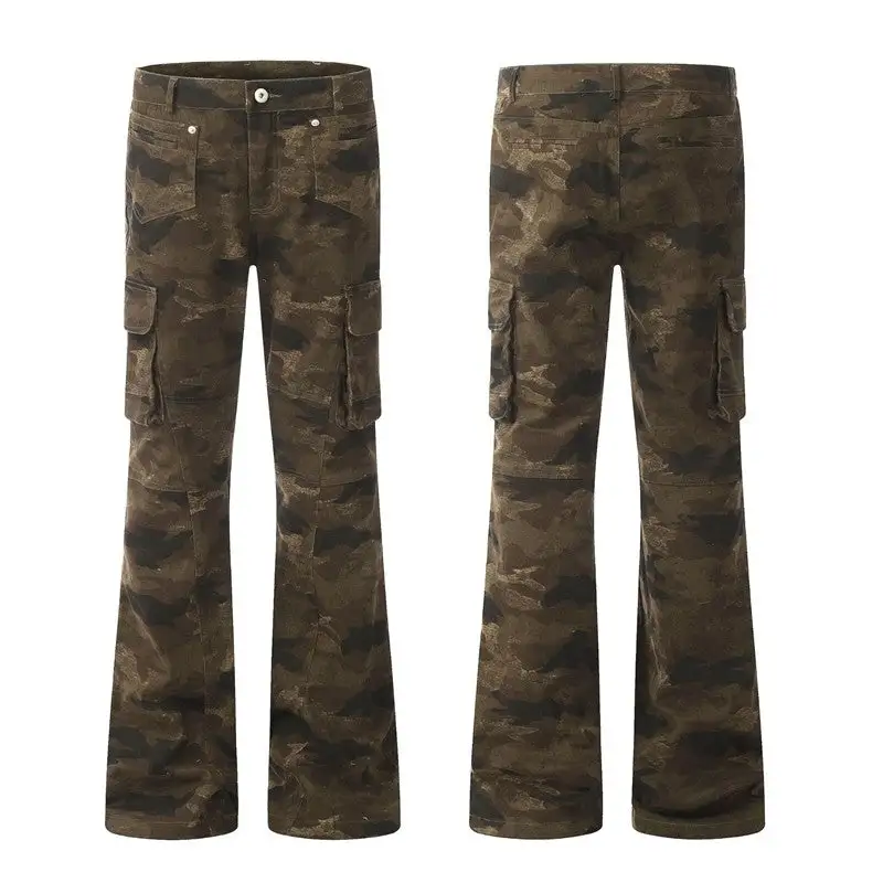 Women's Flared Slim Fit Camouflage Cargo Pants