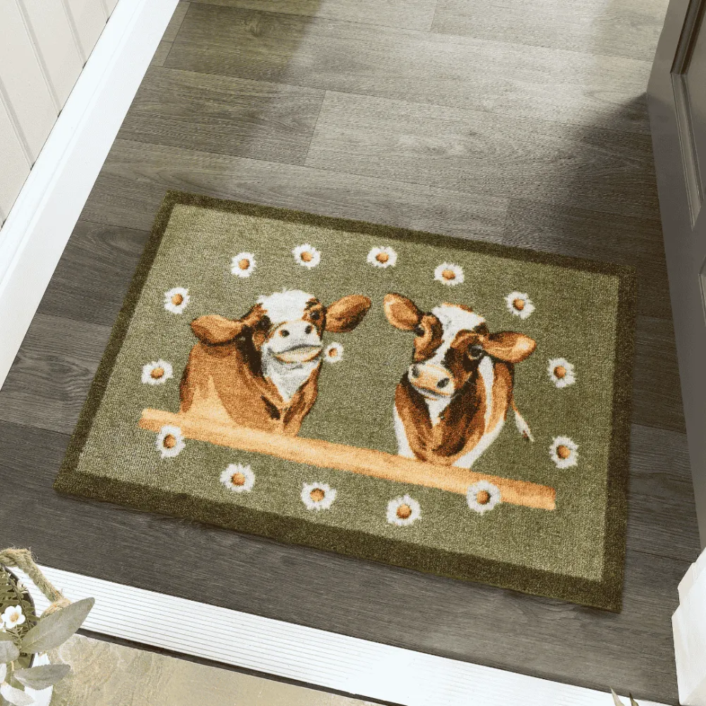 Daisy Cow Door Mat
