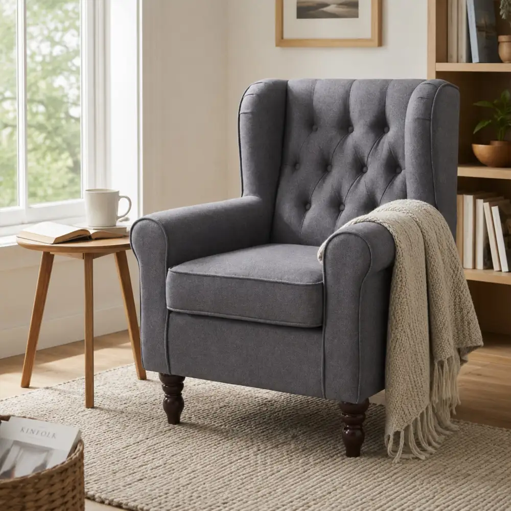 Bedroom Modern Living Linen Armchair