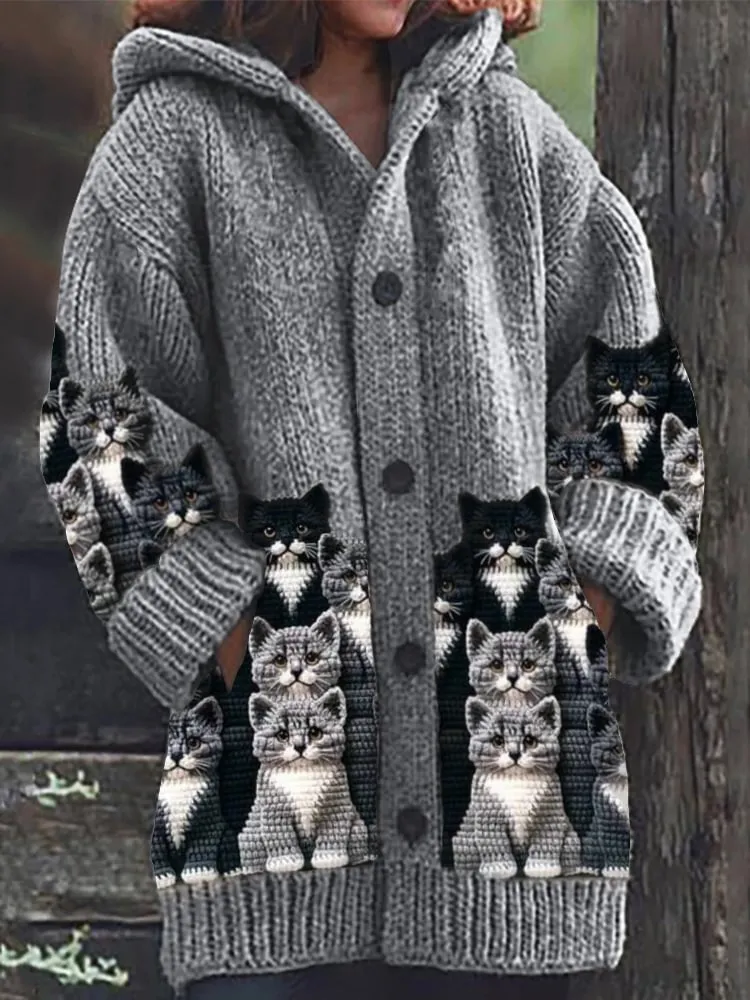 Hooded Knit Cardigan