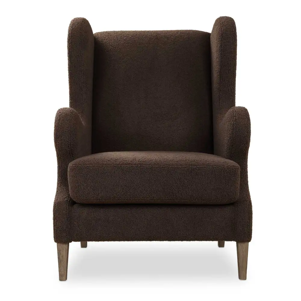 Rounded Shearling Accent Chair