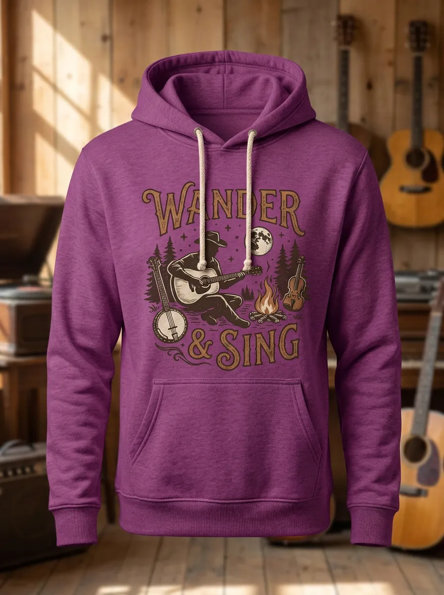 Western-Inspired Statement Unisex Country Music Pullover Hoodie
