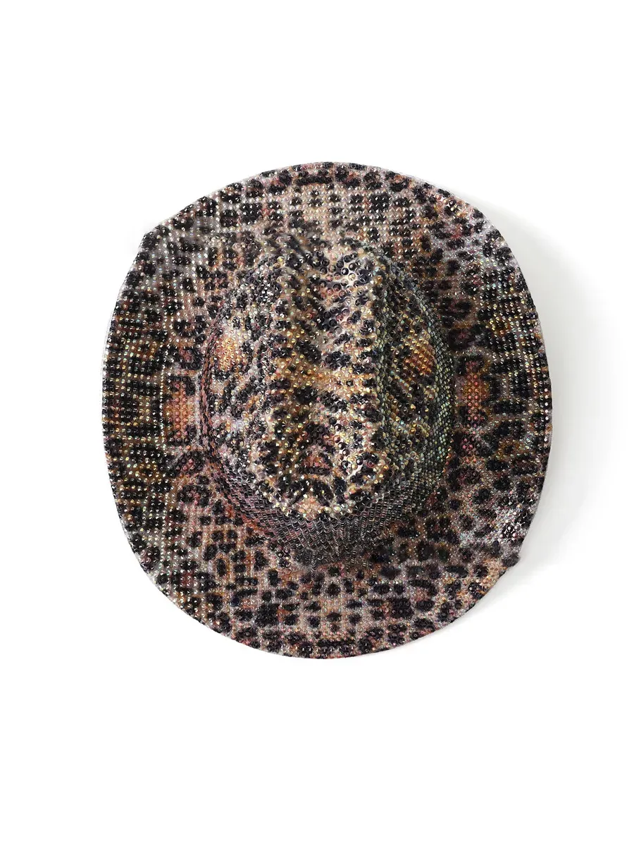 Katia Rhinestone-Embellished Leopard Print Cowboy Hat