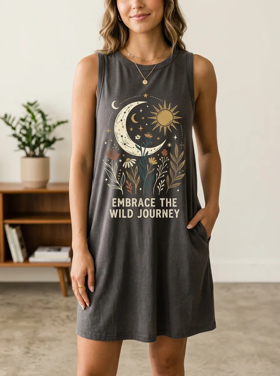 Celestial Floral Wild Journey Tank Dress