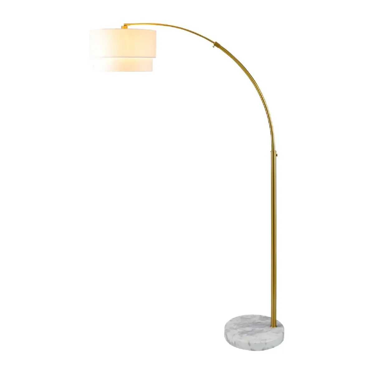 Linen-Shade Tiered Floor Lamp