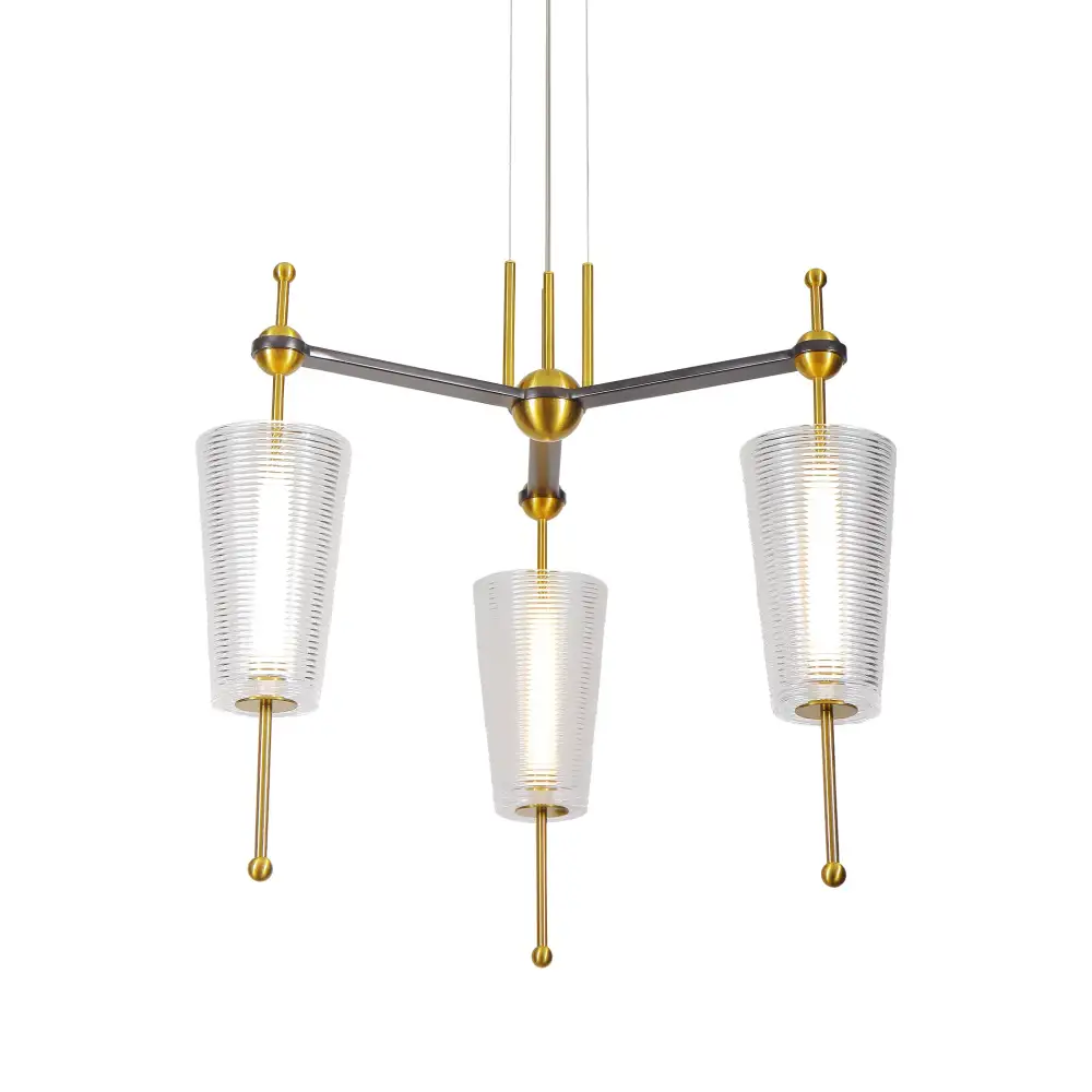 Integrated LED Pendant Light With Glass Shades
