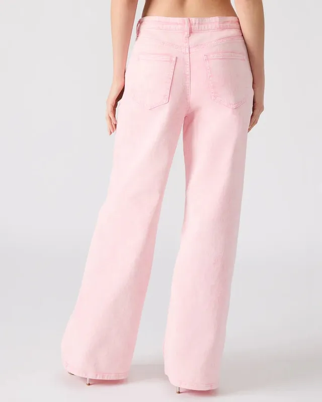 Pink Cotton Blend Relaxed Pants