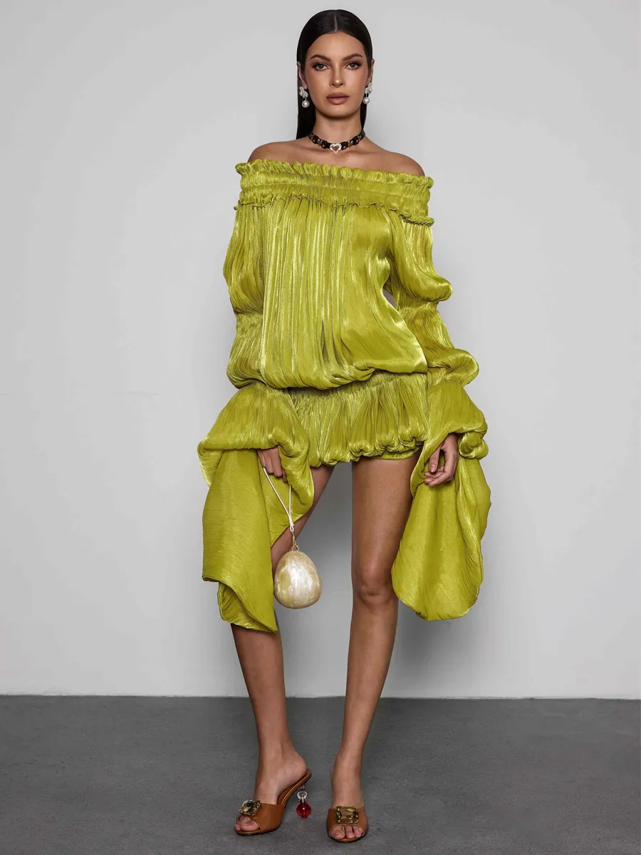 Karina Off Shoulder Ruched Dress Set