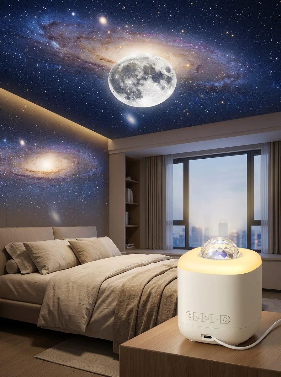 Moon And Star Galaxy Night Projector